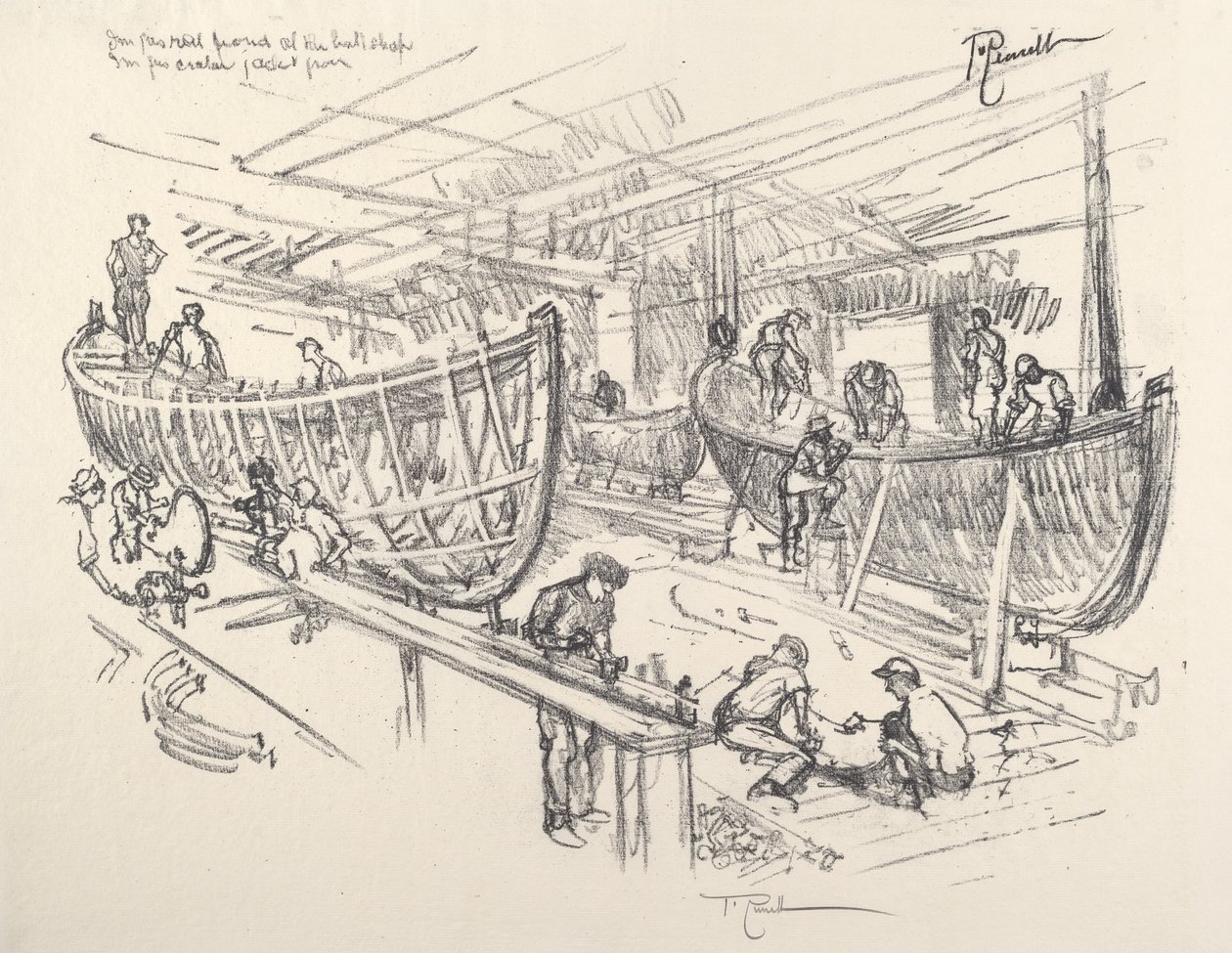 Veneenrakentajat, 1917. tekijältä Joseph Pennell