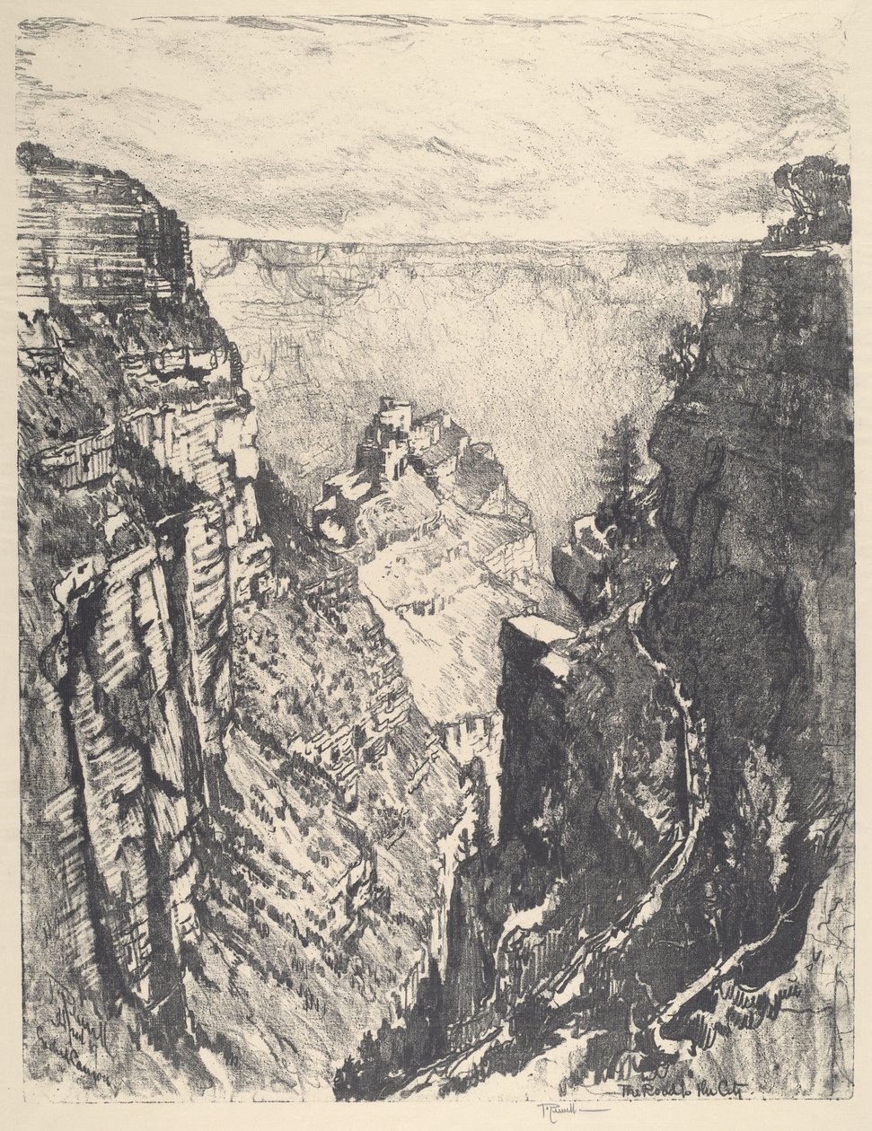 The Bright Angel Trail, 1912. tekijältä Joseph Pennell