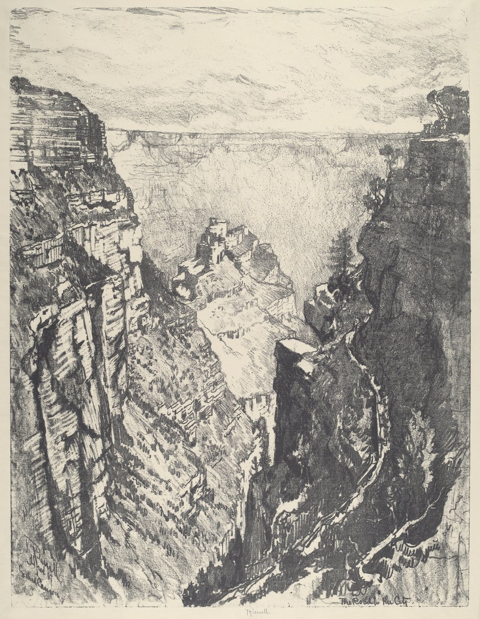 The Bright Angel Trail, 1912. tekijältä Joseph Pennell