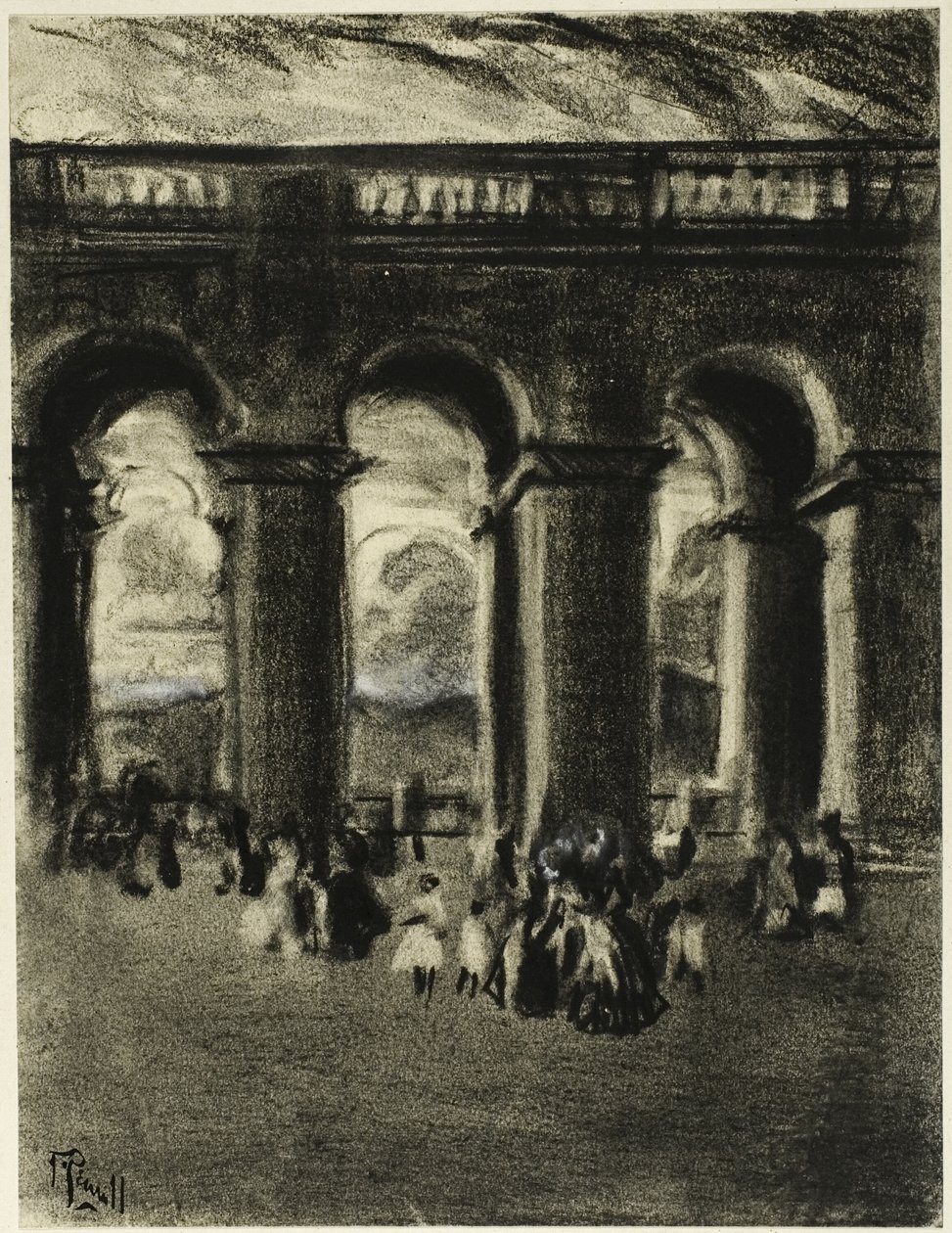 Madridin palatsin piha tekijältä Joseph Pennell