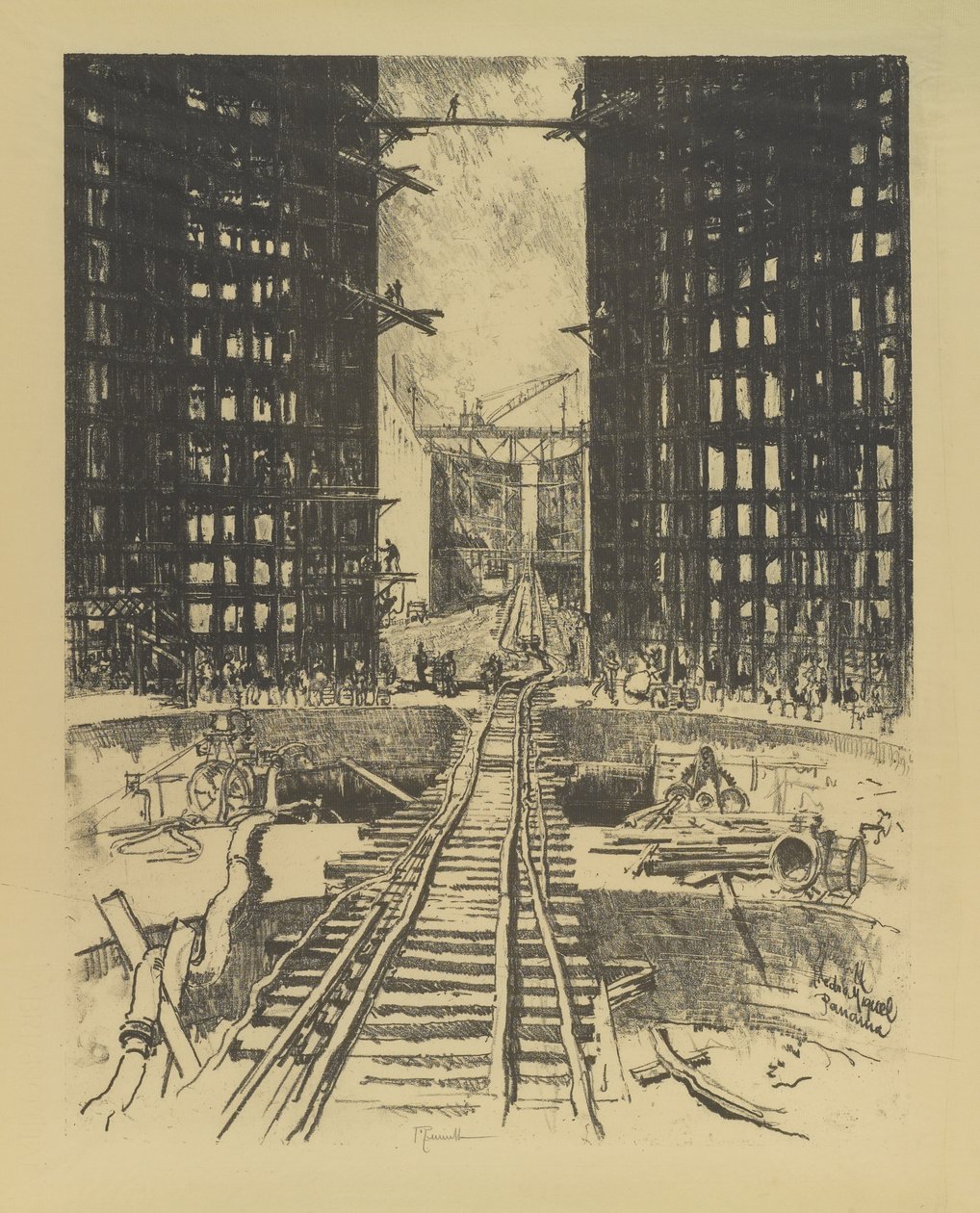 Pedro Miguel Lockin portit, 1912 tekijältä Joseph Pennell