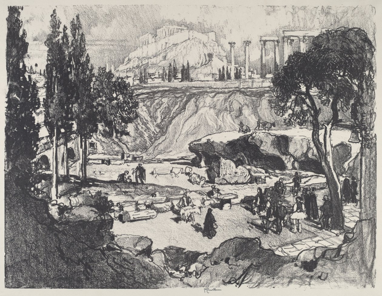 The Little Fete, Ateena, 1913. tekijältä Joseph Pennell