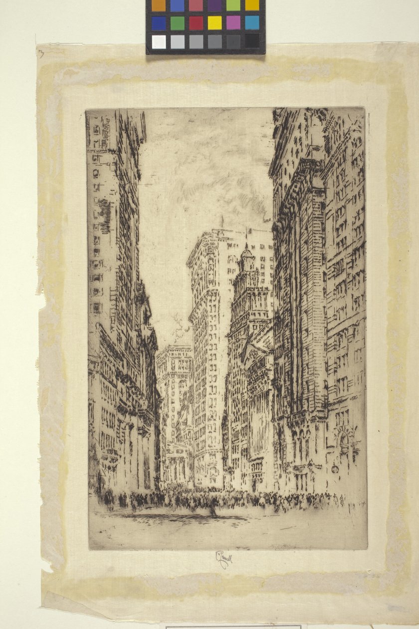 Pörssi, New York (etsaus) tekijältä Joseph Pennell