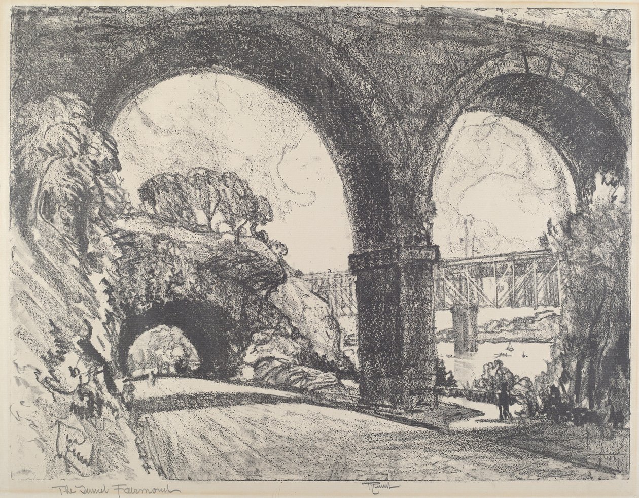 Tunneli puistossa, 1912. tekijältä Joseph Pennell