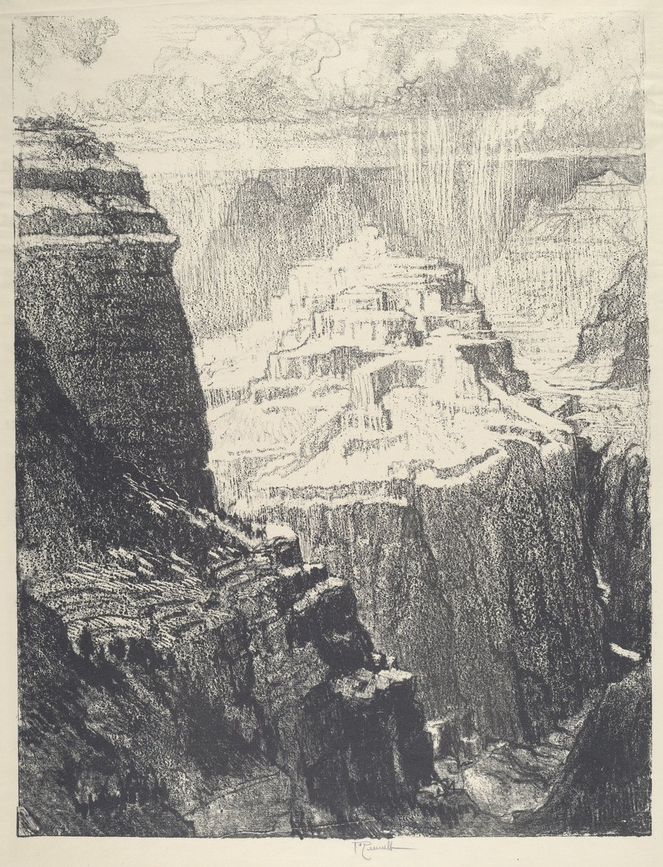 Muurien ympäröimä kaupunki, 1912. tekijältä Joseph Pennell