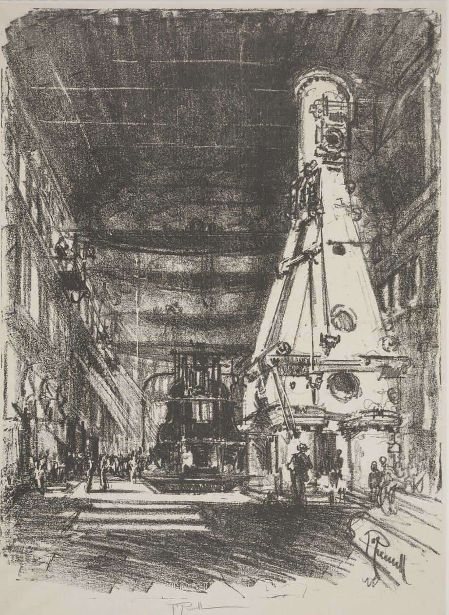 Valkoiset ja mustat vasarat (litho) tekijältä Joseph Pennell