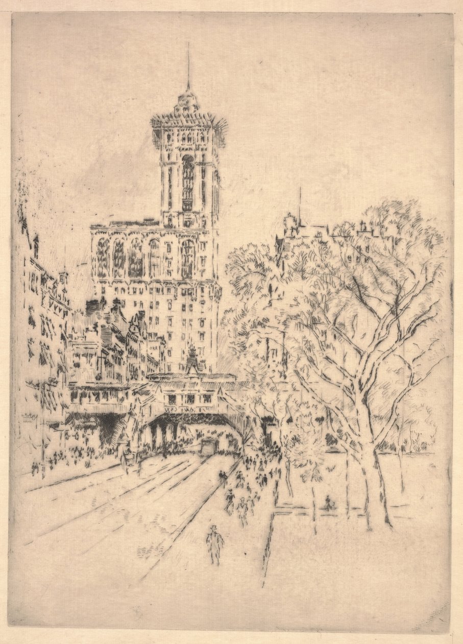 Times Building ja 42nd Street tekijältä Joseph Pennell