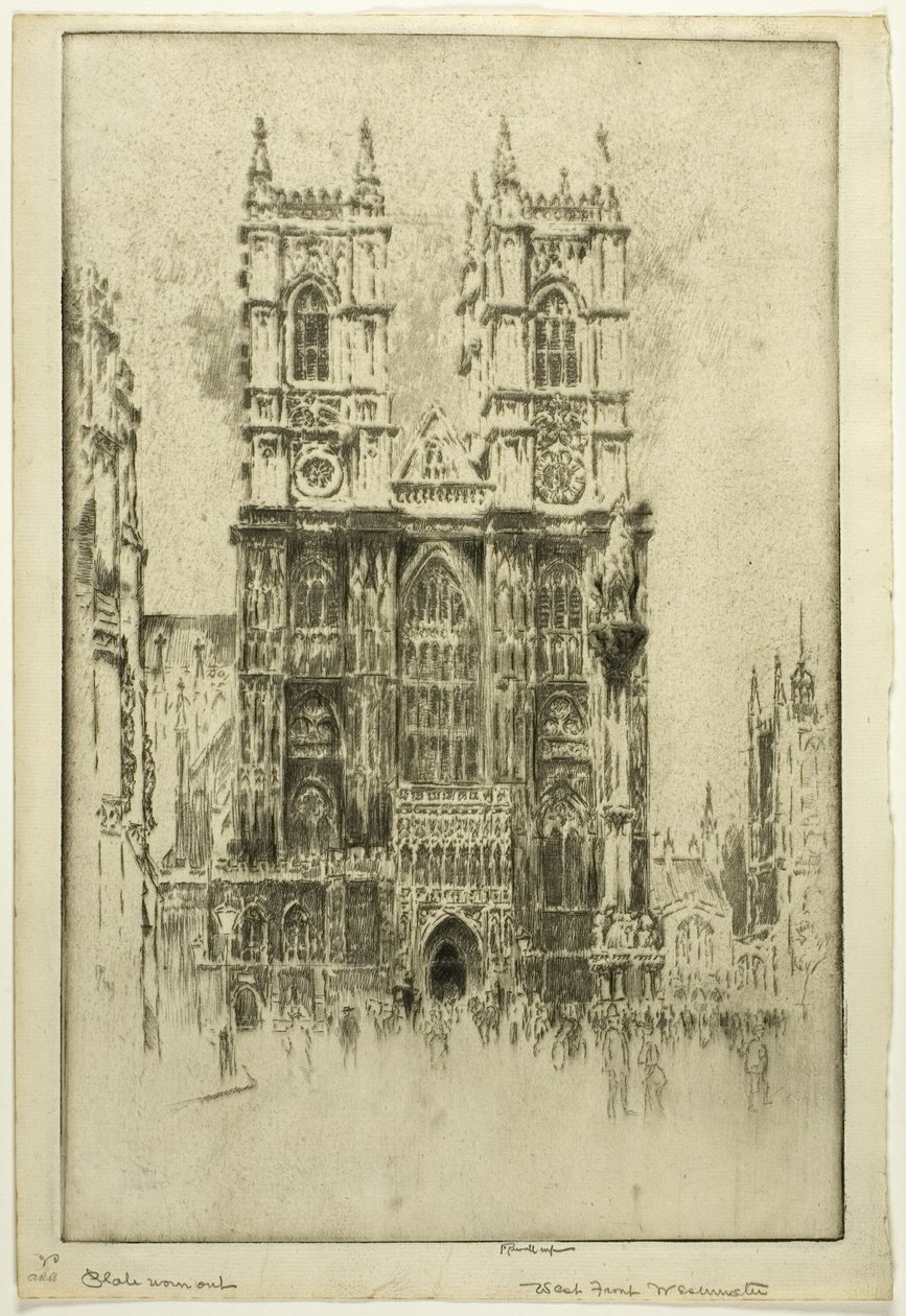 West Front, Westminster Abbey tekijältä Joseph Pennell