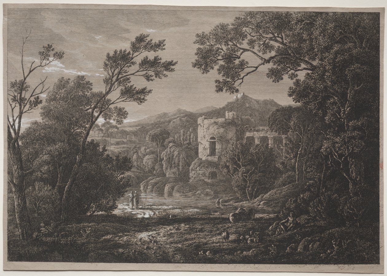 Italialainen näkymä, n. 1810 . tekijältä Joseph Rebell