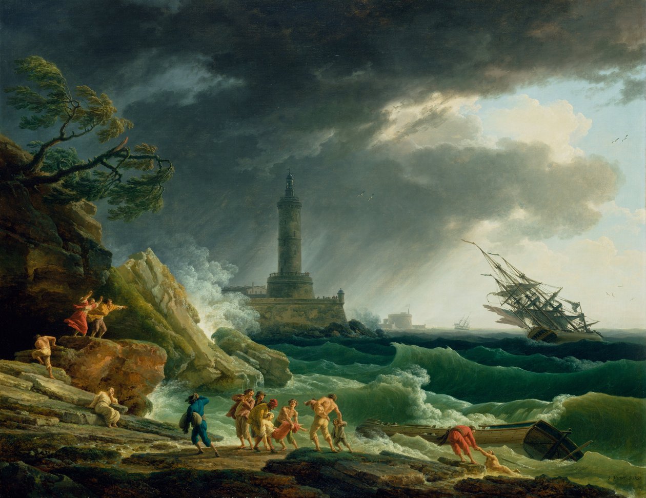 Myrsky Välimeren rannikolla tekijältä Joseph Vernet