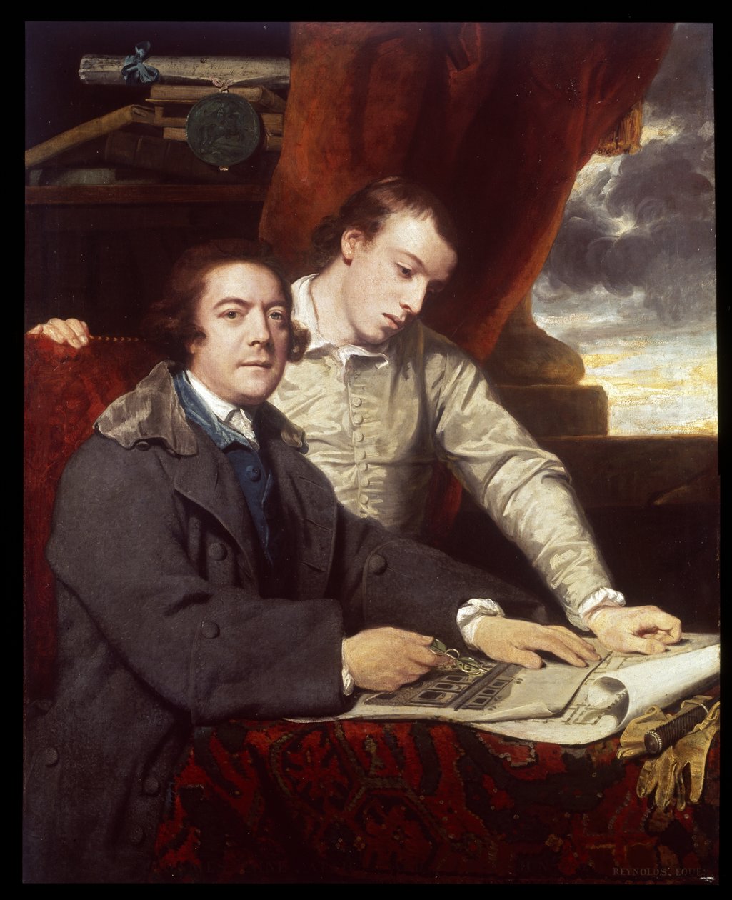 James Paine, arkkitehti ja hänen poikansa, James, 1764 tekijältä Joshua Reynolds