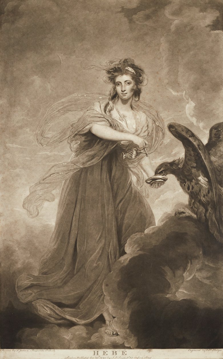 Hebe (mezzotint) tekijältä Joshua (after) Reynolds