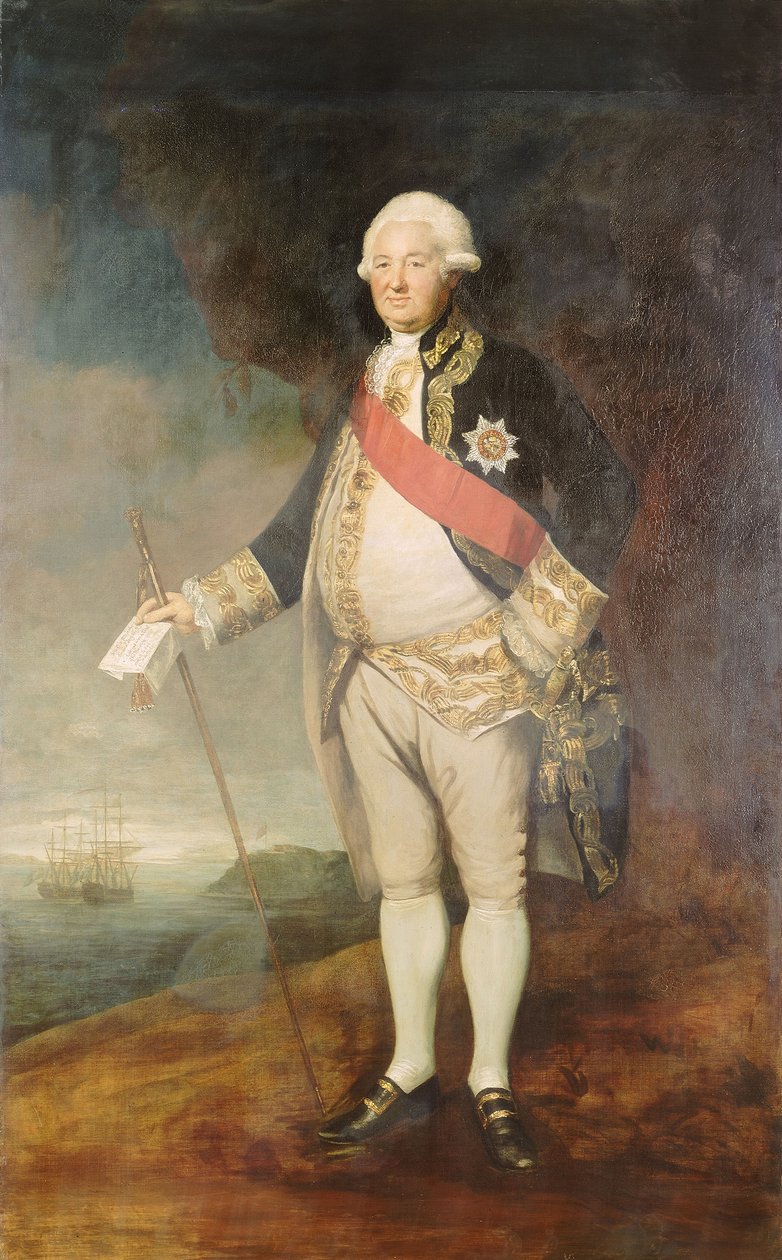 Amiraali Sir Edward Hughes (noin 1720-1794). tekijältä Joshua Reynolds