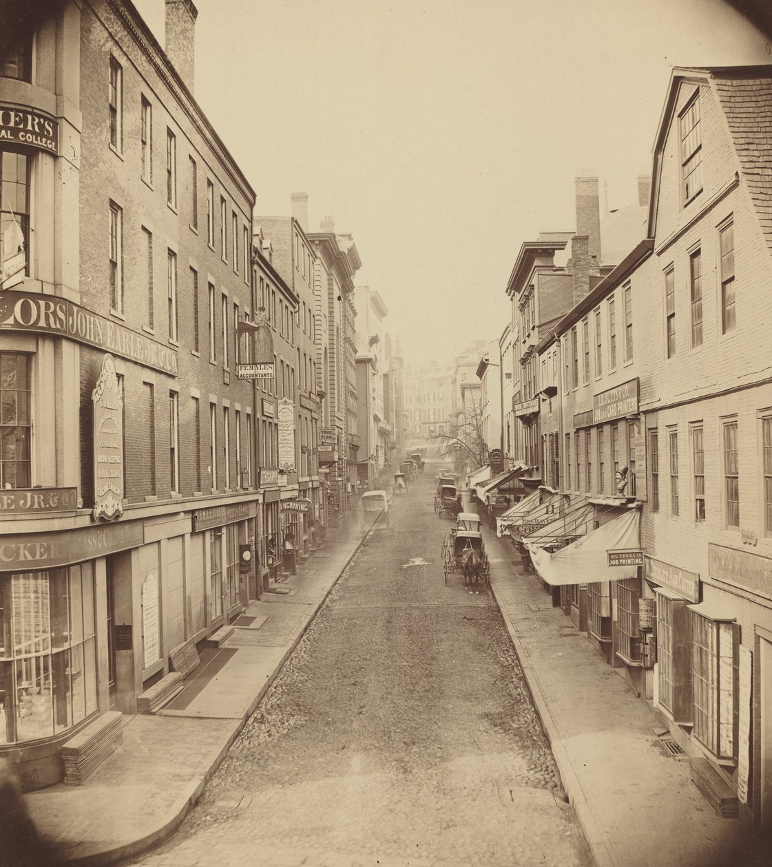School Street, Boston, 1850-luku. tekijältä Josiah Johnson Hawes