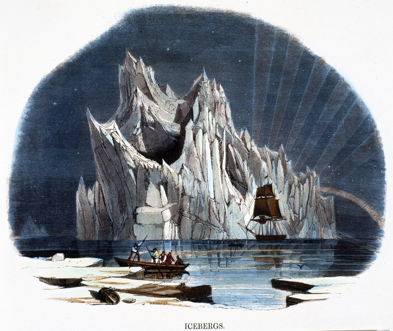 Jäävuoret, luonnonilmiöistä, 1849 tekijältä Josiah Wood Whymper