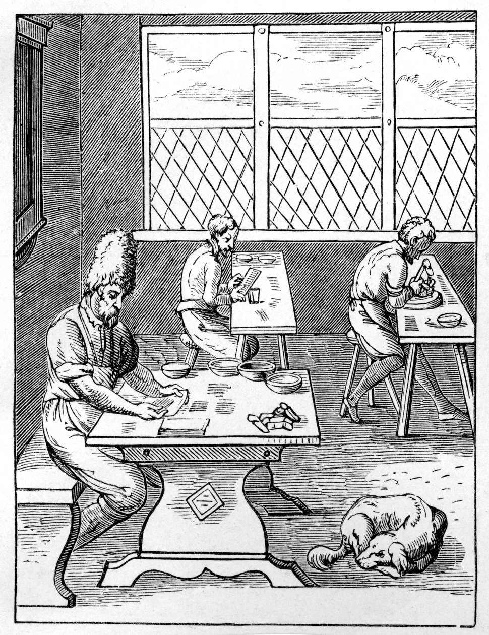 Neula- ja neulakone, c1559-1591 tekijältä Jost Amman