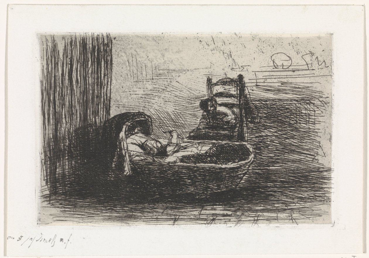 lapsi painossa tekijältä Jozef Israëls (signed by artist)