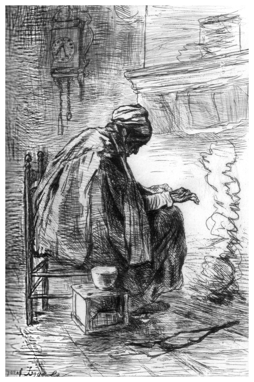 The Hearth, 1880-1882. tekijältä Jozef Israëls