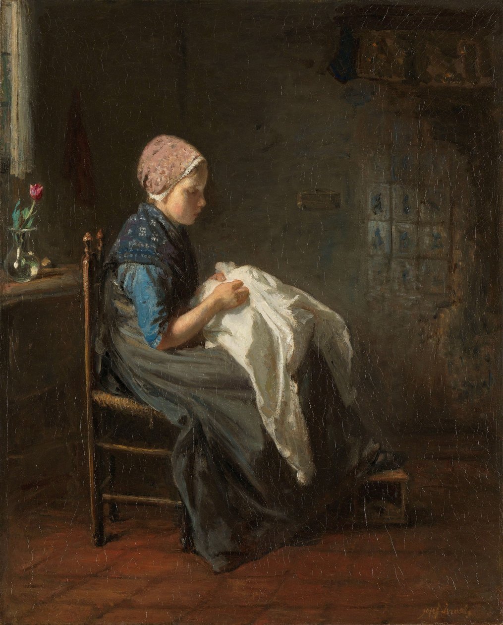 Pieni ompelija, 1850-88 tekijältä Jozef Israëls