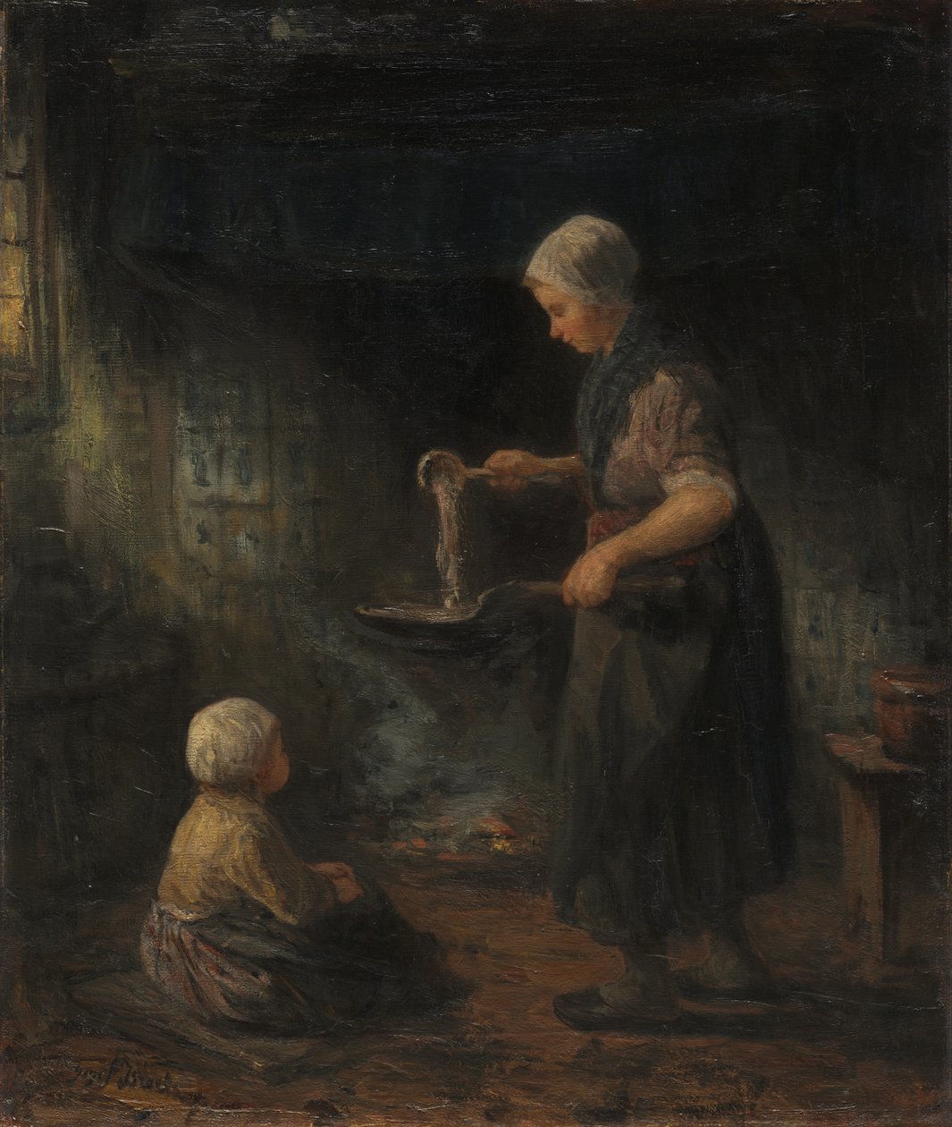 Pannukakut, c. 1875. tekijältä Jozef Israëls