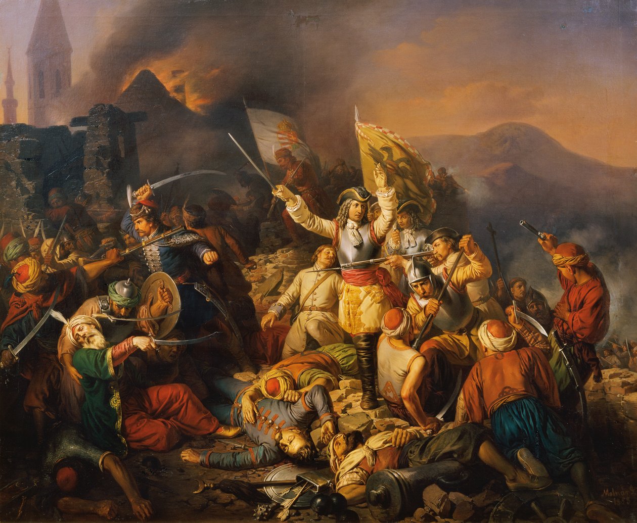 Budan takaisinvaltaus, 1686, 1858. tekijältä Jozsef Molnar