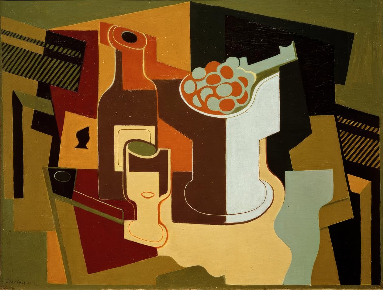 Bouteille et compotier tekijältä Juan Gris