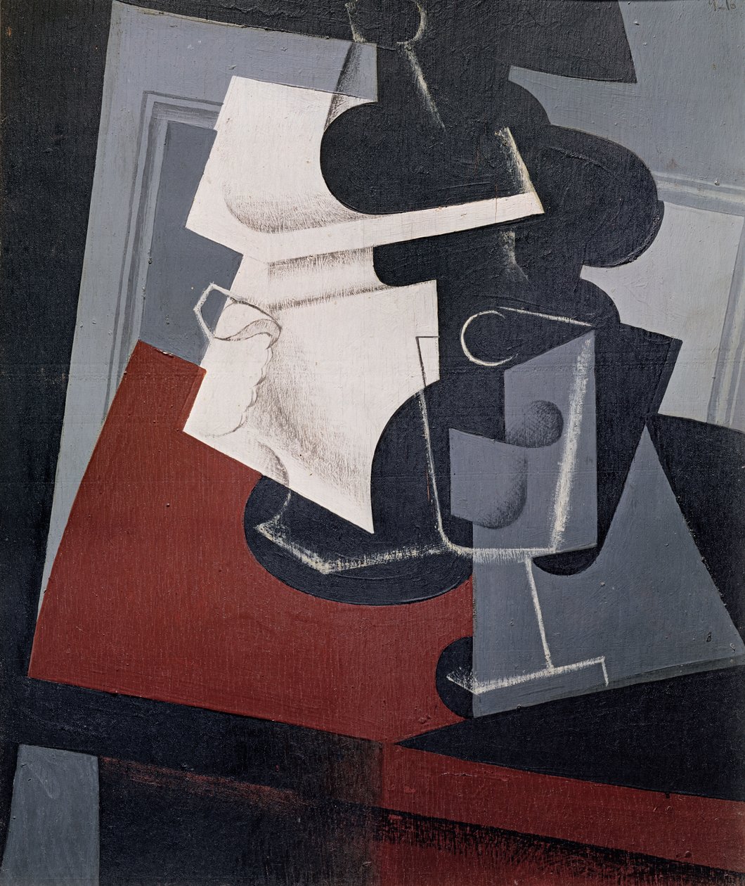 Asetelma pöydällä, 1916 tekijältä Juan Gris