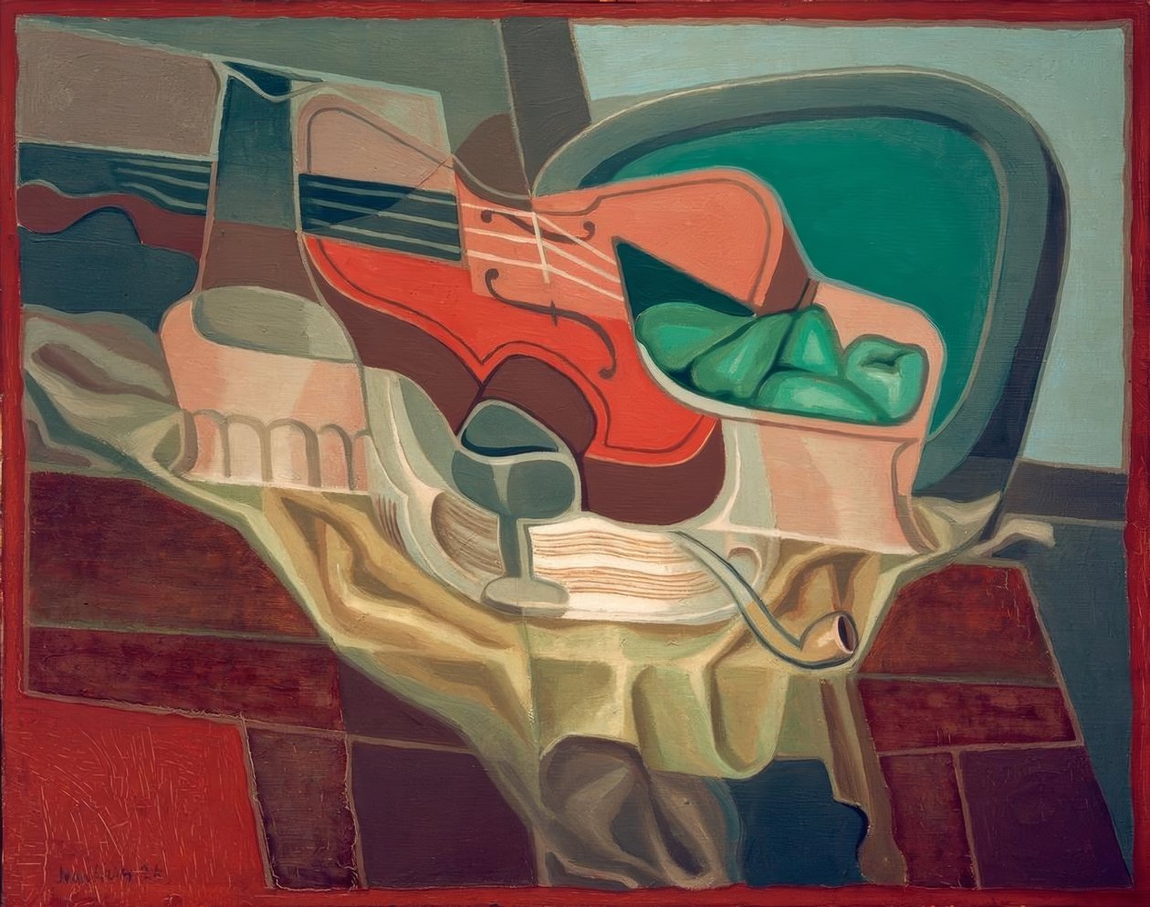Stilleben (Tisch mit Sessel) tekijältä Juan Gris