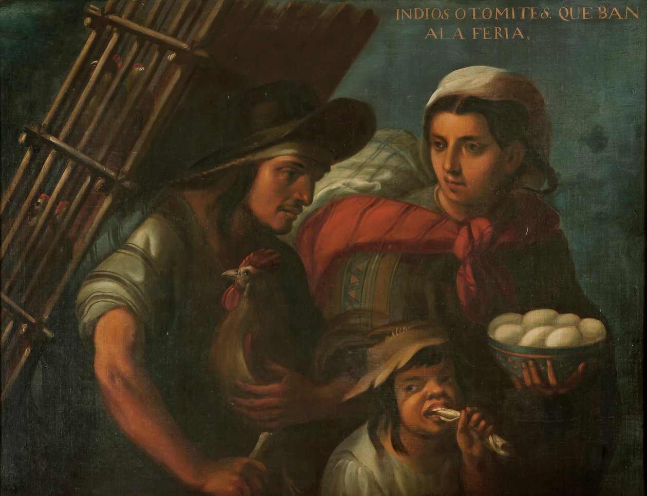 Otomi-intiaanit matkalla messuille, n. 1715 tekijältä Juan Rodríguez Juárez