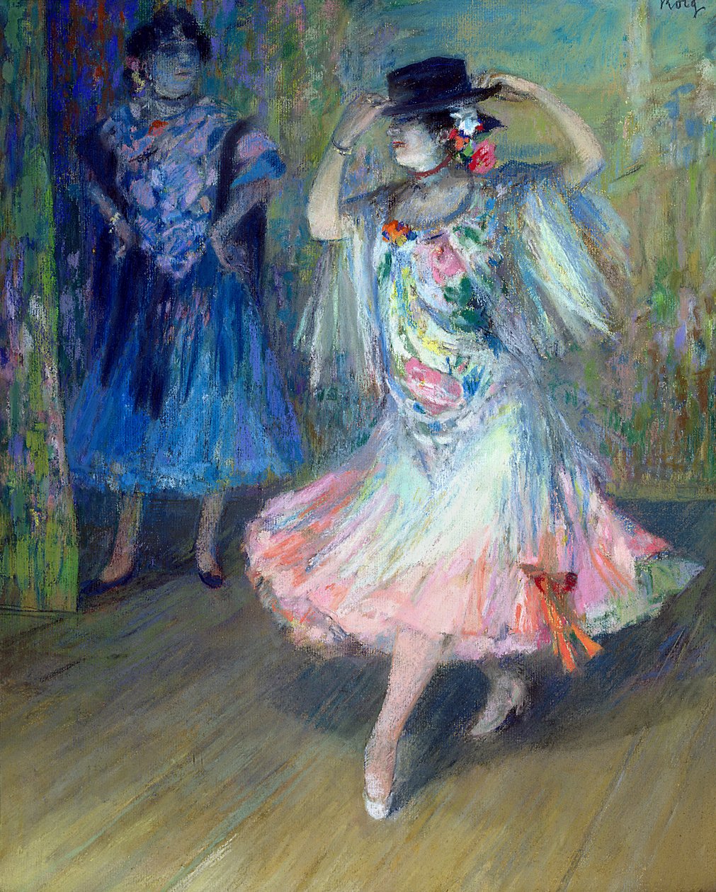 Kaksi espanjalaista tanssijaa (pastelli paperille) tekijältä Juan Roig y Soler
