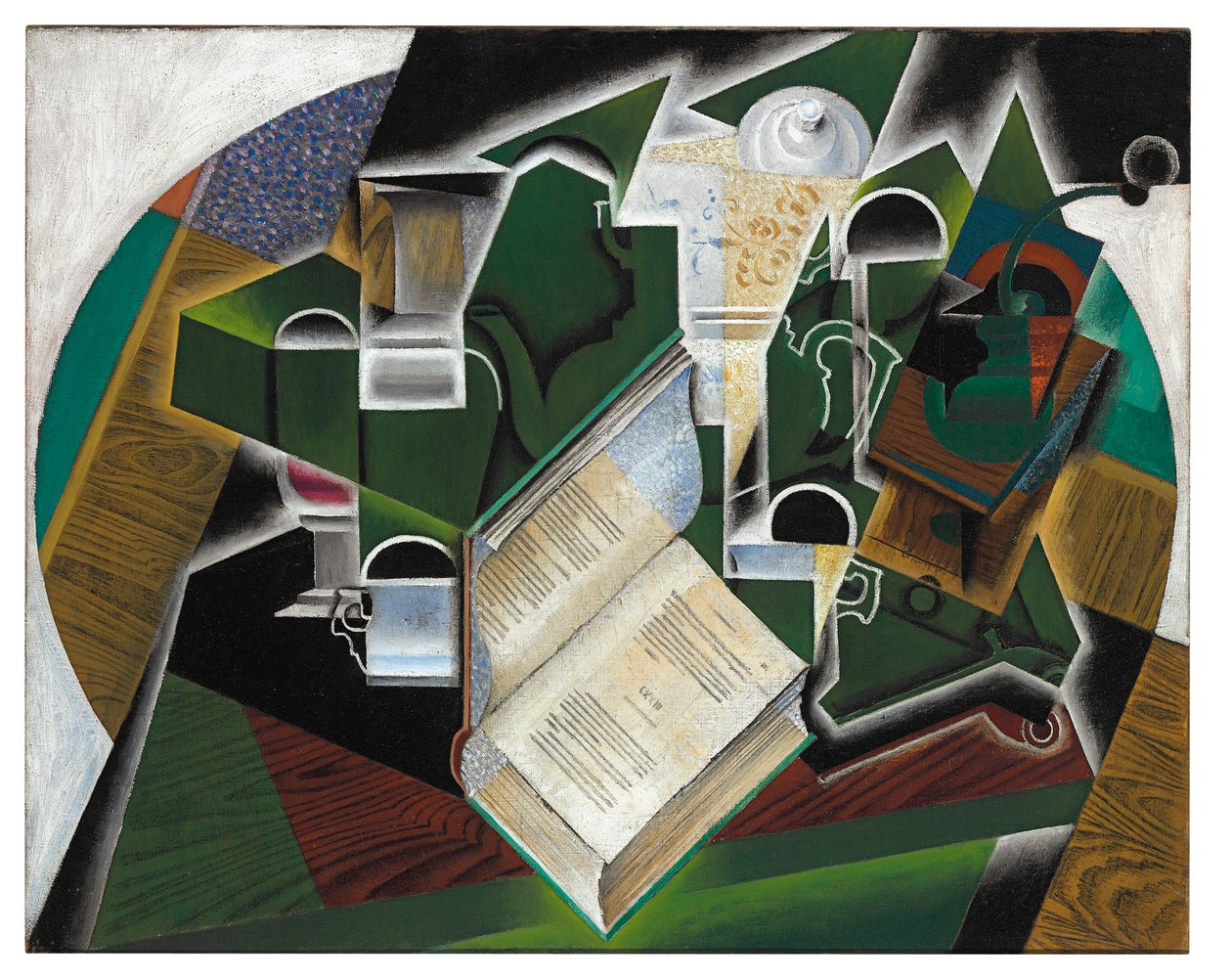 Kirja, Pipe ja lasit tekijältä Juan Gris