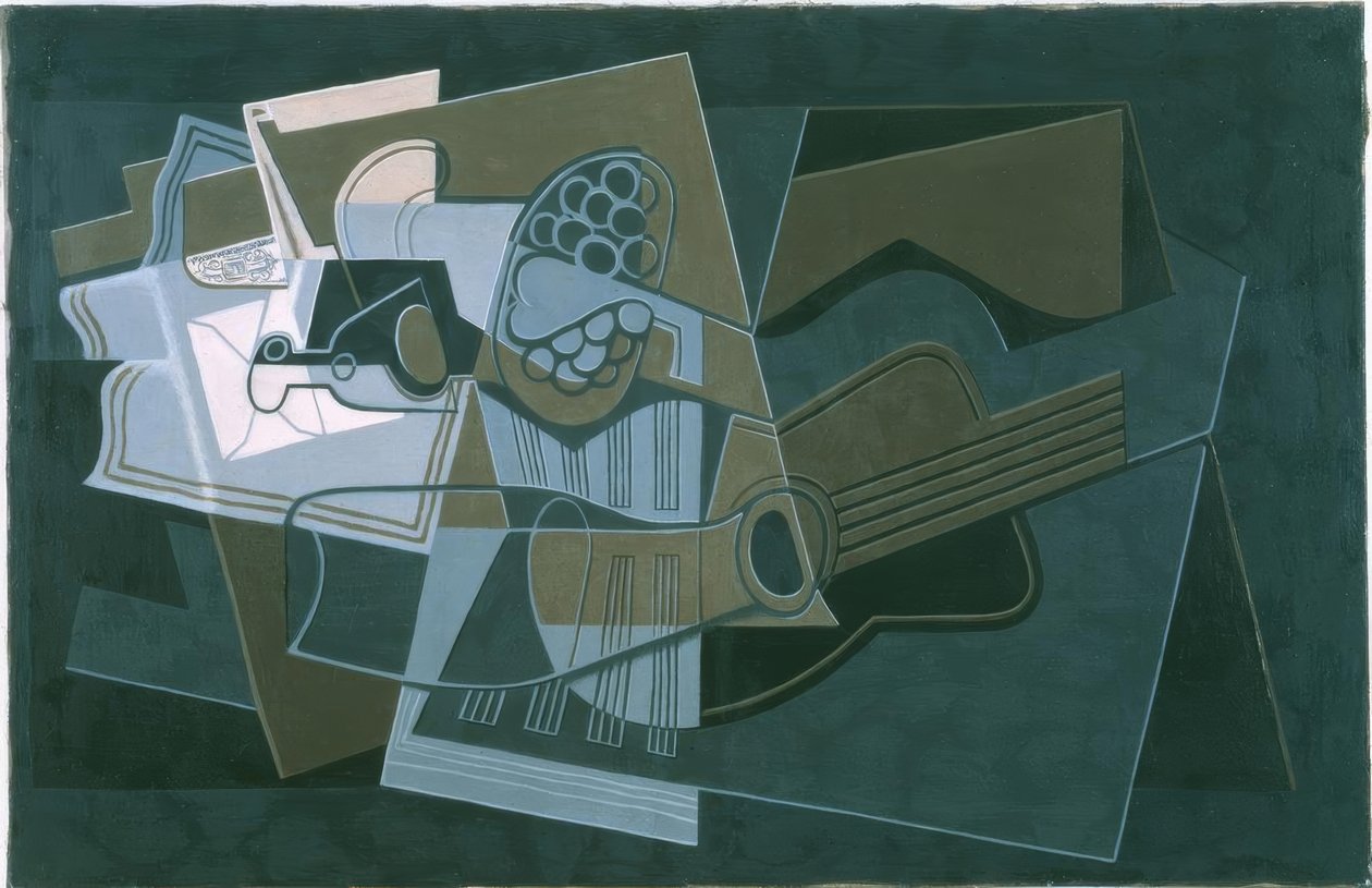Gitarre ja Flasche tekijältä Juan Gris