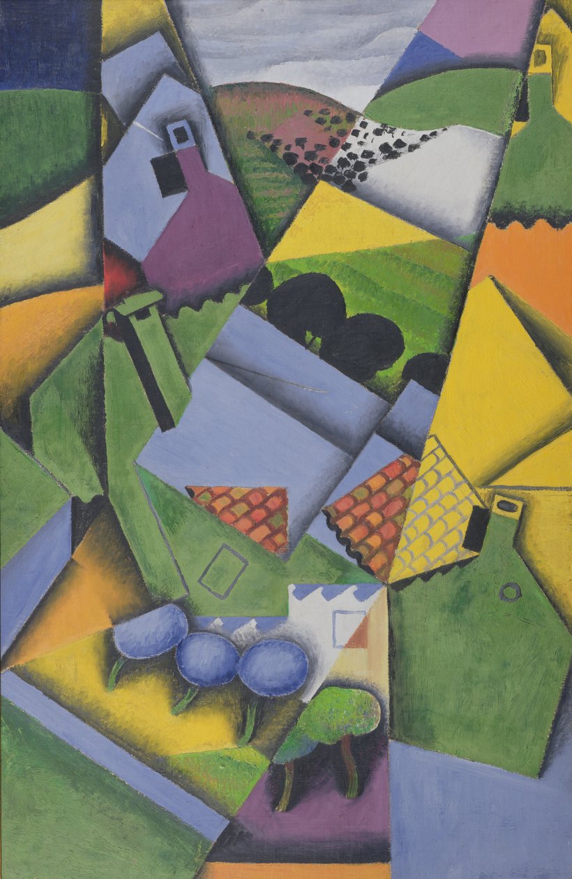 Maisema ja talot Ceretissä tekijältä Juan Gris