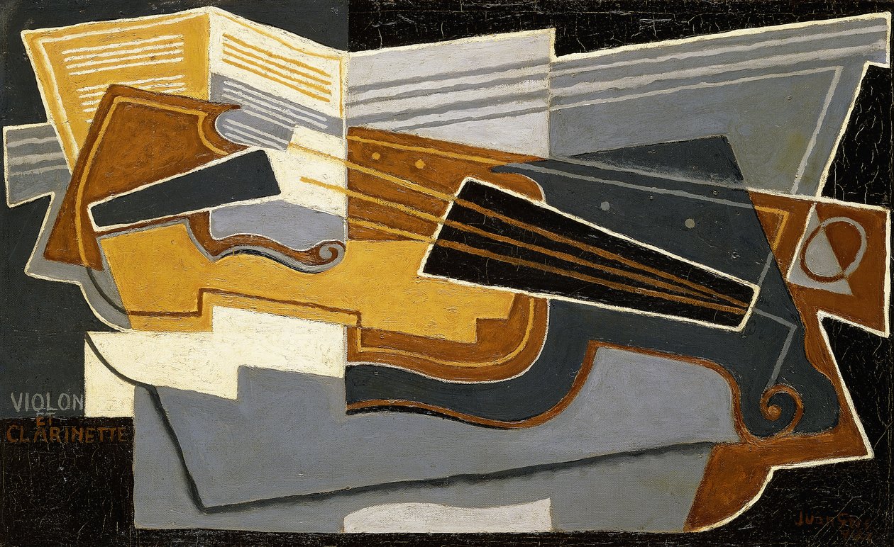 Viulu ja klarinetti, 1921 tekijältä Juan Gris
