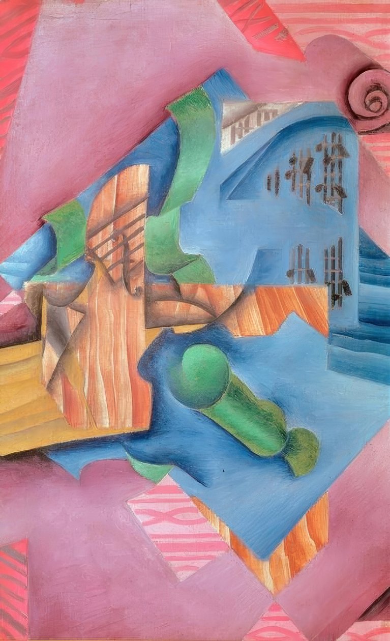 Violon et verre (Nature morte) tekijältä Juan Gris