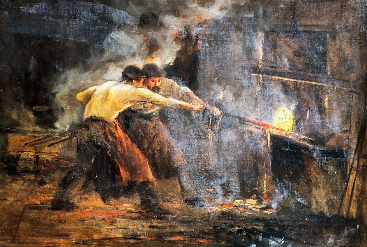 Sepät, c19 maalaus tekijältä Juan Luna y Novicio