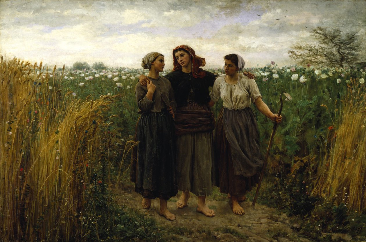 Paluu kentiltä, 1871 tekijältä Jules Breton