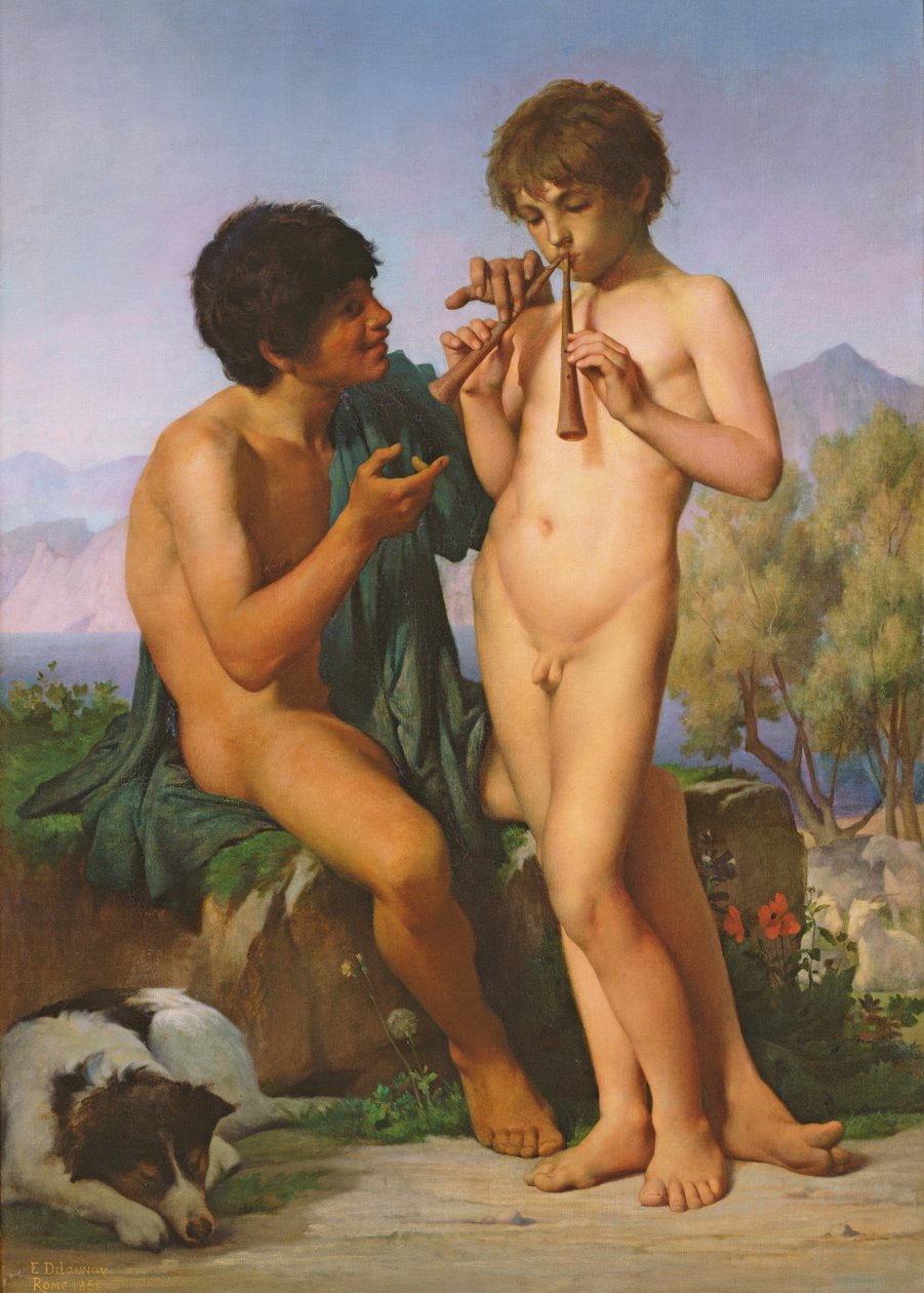 Huilun oppitunti tekijältä Jules Elie Delaunay