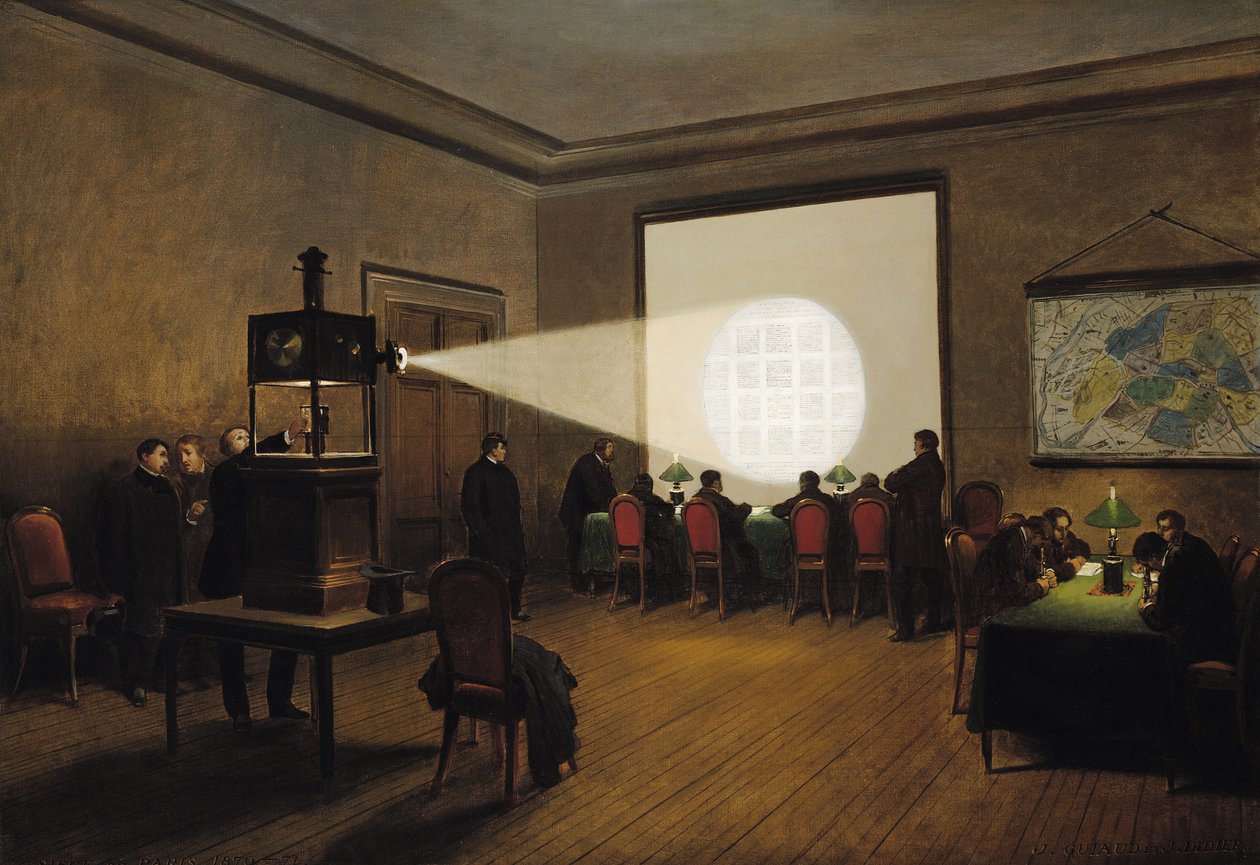 Sähkeiden lähettäminen keskuslähetystössä, marraskuu 1870. tekijältä Jules Didier