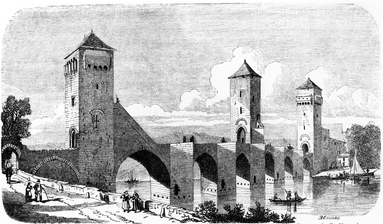 Pont Valentré, Cahors, Ranska tekijältä Jules de Verneilh Puyraseau