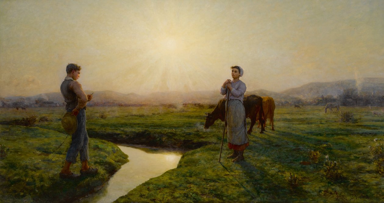 Aamulla, 1883. tekijältä Jules Breton