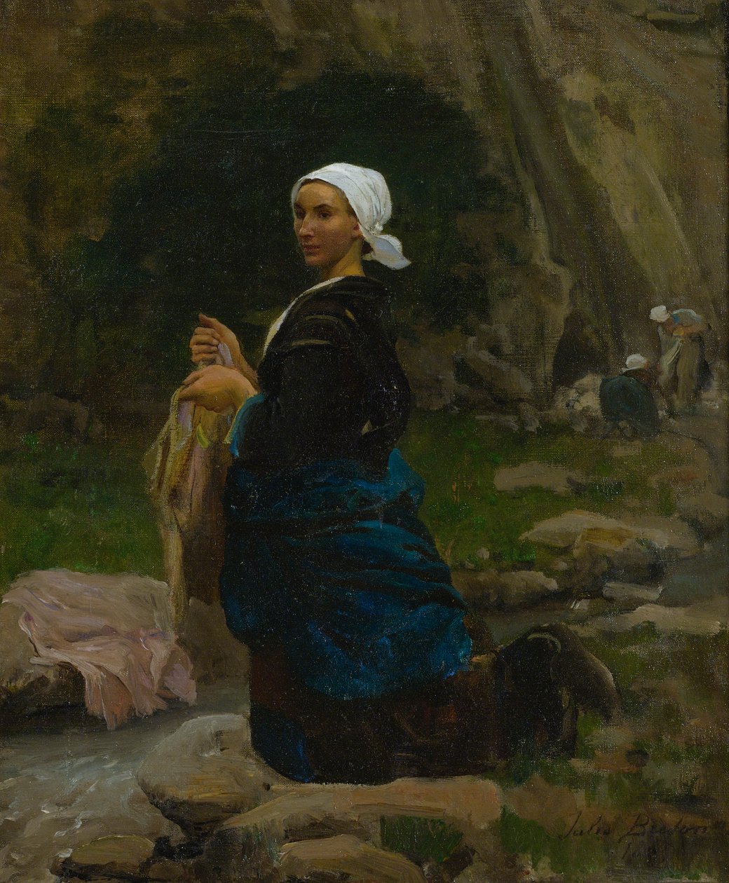 Pesukone Bretagnessa tekijältä Jules Breton