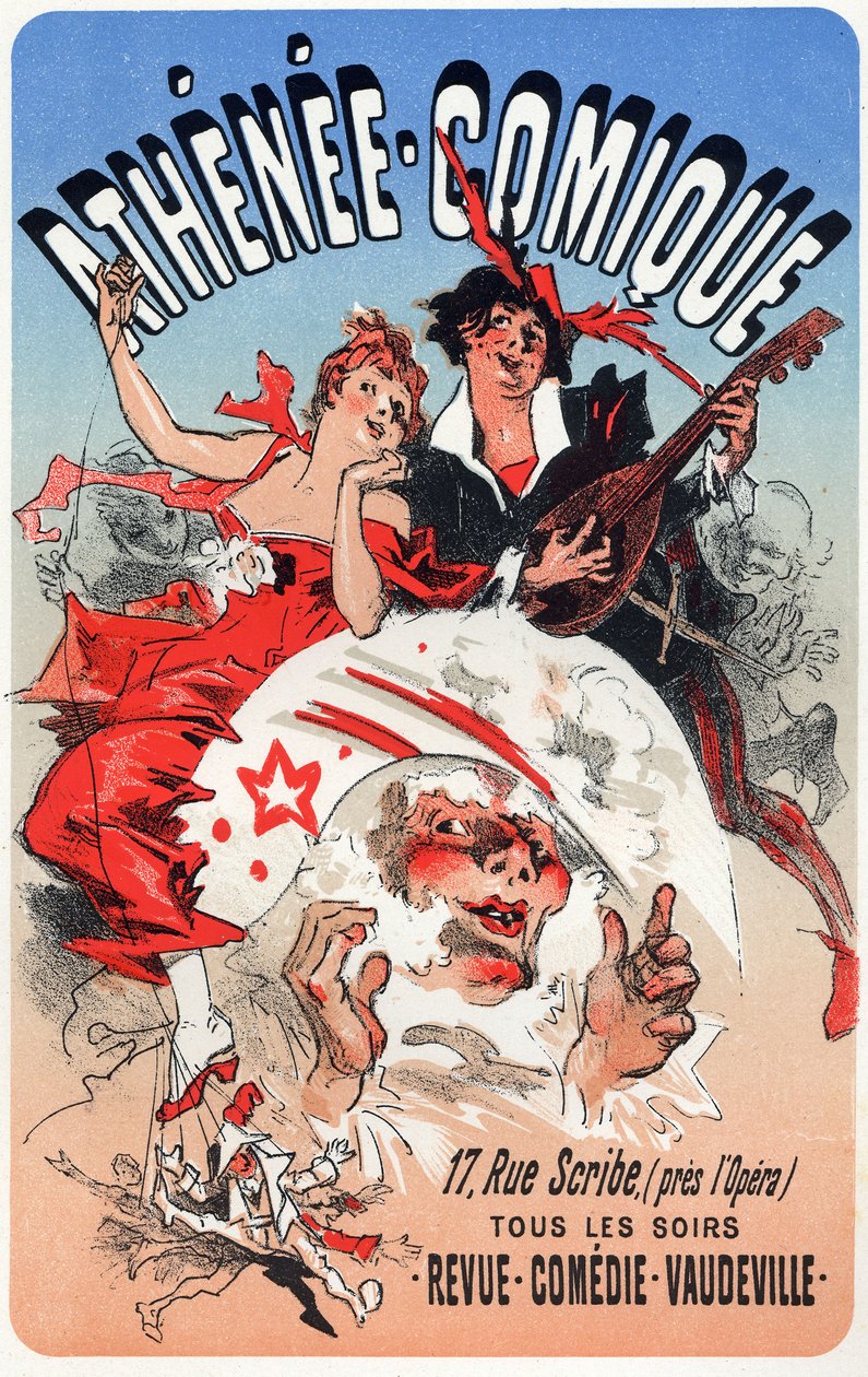 Athenee Comiquen teatteri, n. 1870-1880 (juliste) tekijältä Jules Cheret