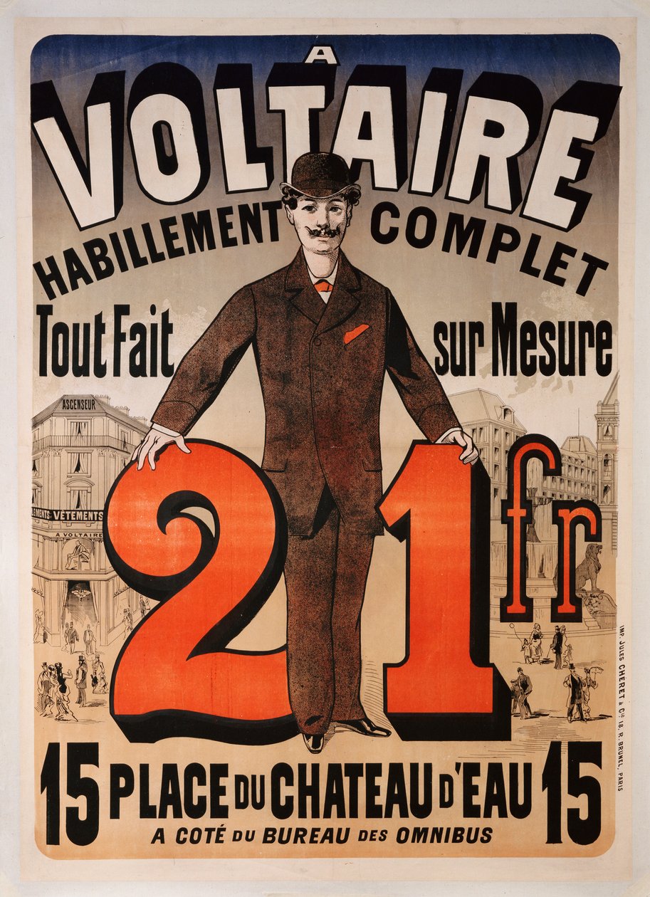 Julistemainos "A Voltaire", n. 1877 tekijältä Jules Cheret