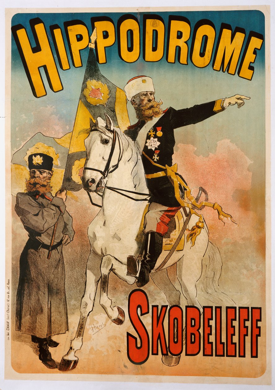Julistemainos "Skobeleff" Hippodromilla, 1895 tekijältä Jules Cheret