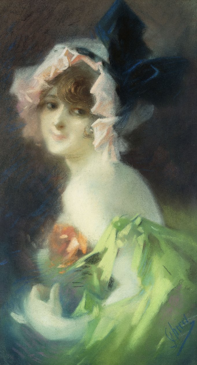 Nainen käsineet; Femme aux Gants, tekijältä Jules Cheret