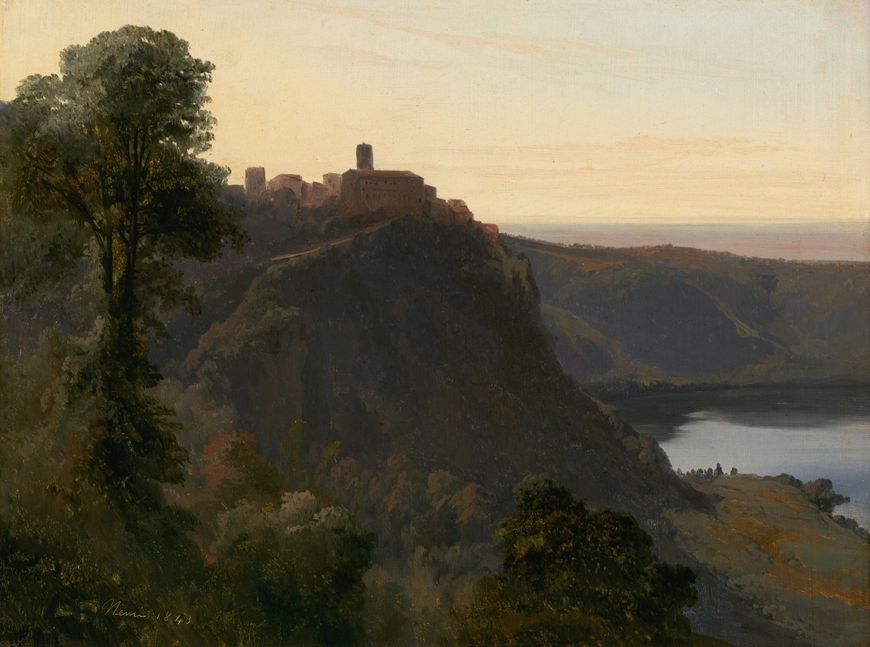 Näkymä Nemi-järvelle, 1843. tekijältä Jules Coignet