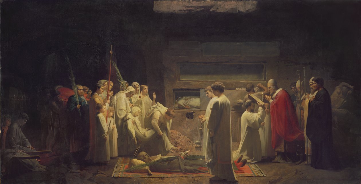 Marttyyrit katakombeissa, 1855 tekijältä Jules Eugene Lenepveu