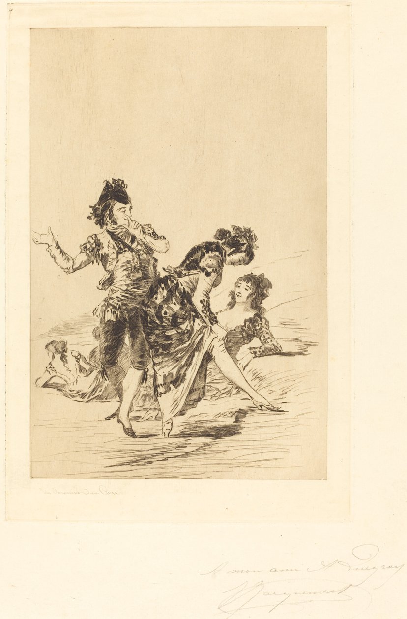 Espanjalainen kohtaus tekijältä Jules Ferdinand Jacquemart after Francisco de Goya