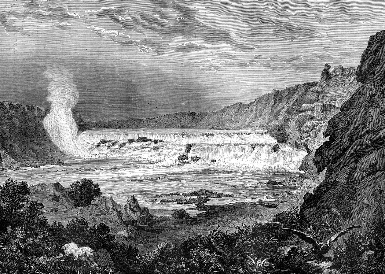 Grand Falls, Missouri River, USA, 1800-luku. tekijältä Jules Laurens